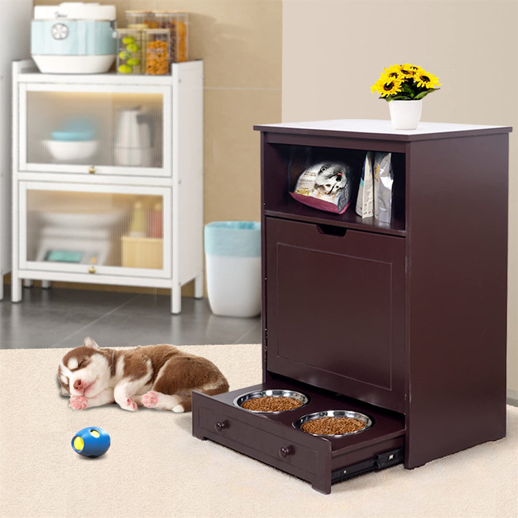 Dog food outlet storage drawer